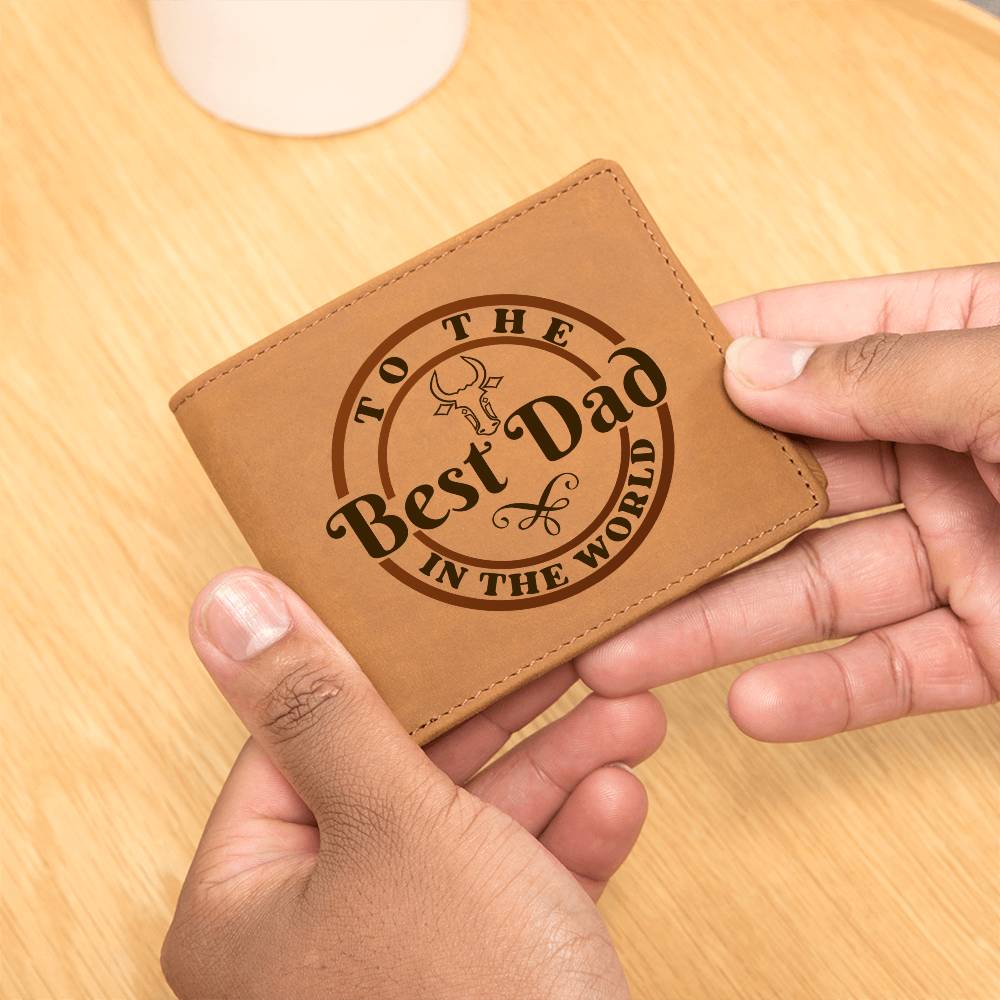 For HIM: Genuine Cowhide Leather Wallet with Graphic - Option 1