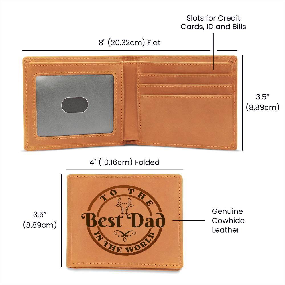 For HIM: Genuine Cowhide Leather Wallet with Graphic - Option 1