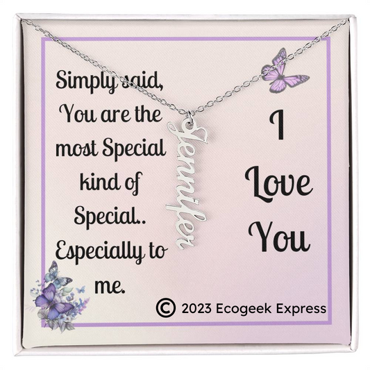 For HER:  CUSTOM Vertical Name Necklace - Option 1