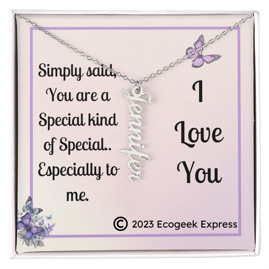 For HER:  CUSTOM Vertical Name Necklace - Option 2