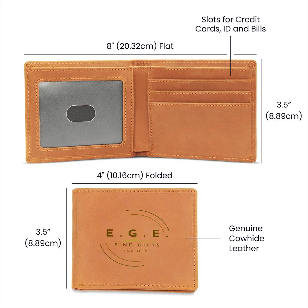 For HIM:  Genuine Cowhide Leather Wallet with Graphic - Option 2
