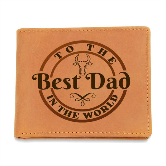 For HIM:  Genuine Cowhide Leather Wallet with Graphic - Option 1