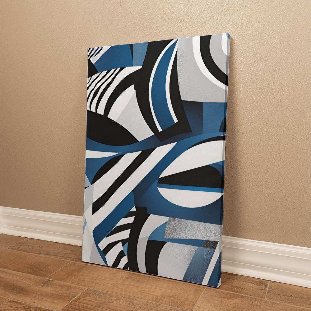 For FAMILY: Gallery  Wrapped  Canvas  "Zebra Blue"